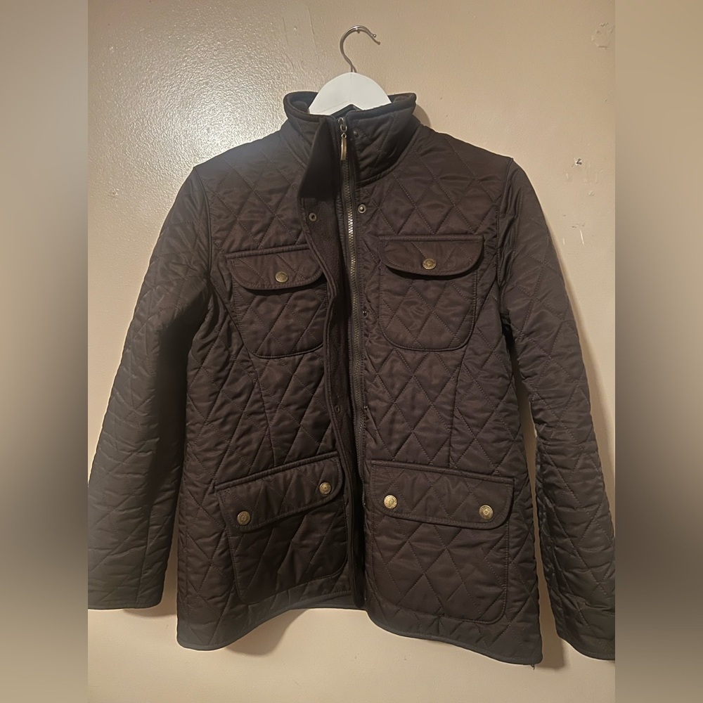 Burberry Quilted barn jacket coat brown ssense revolve Anthropologie button zip - Picture 6 of 13